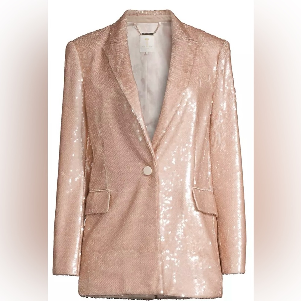 🌸 Ted Baker - Millei Sequin Relaxed Blazer (Blush) 🌸